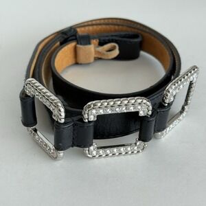 Lake Shore Drive Black Belt With Rhinestone Buckles Size Medium